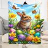Springtime Bunny Garden Blanket,Suitable for sofas, offices, travel, living rooms, Gifts to relatives and friends, Blanket,Suitable for all seasons.