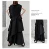 Morino Long Layered Skirt Pants for Men and Hakama Gaucho Street Black Wide-leg Pants, Women, Pants, Pants, Unique, Fashionable, Style,