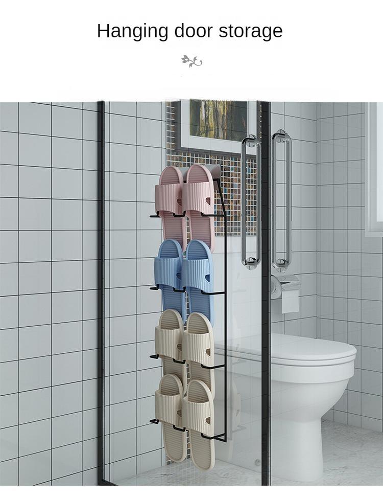 Bathroom Slipper Rack Wall-mounted Wall-mounted Toilet Shoe Storage Hanging Toilet Non-perforated Shoe Rack Shelf