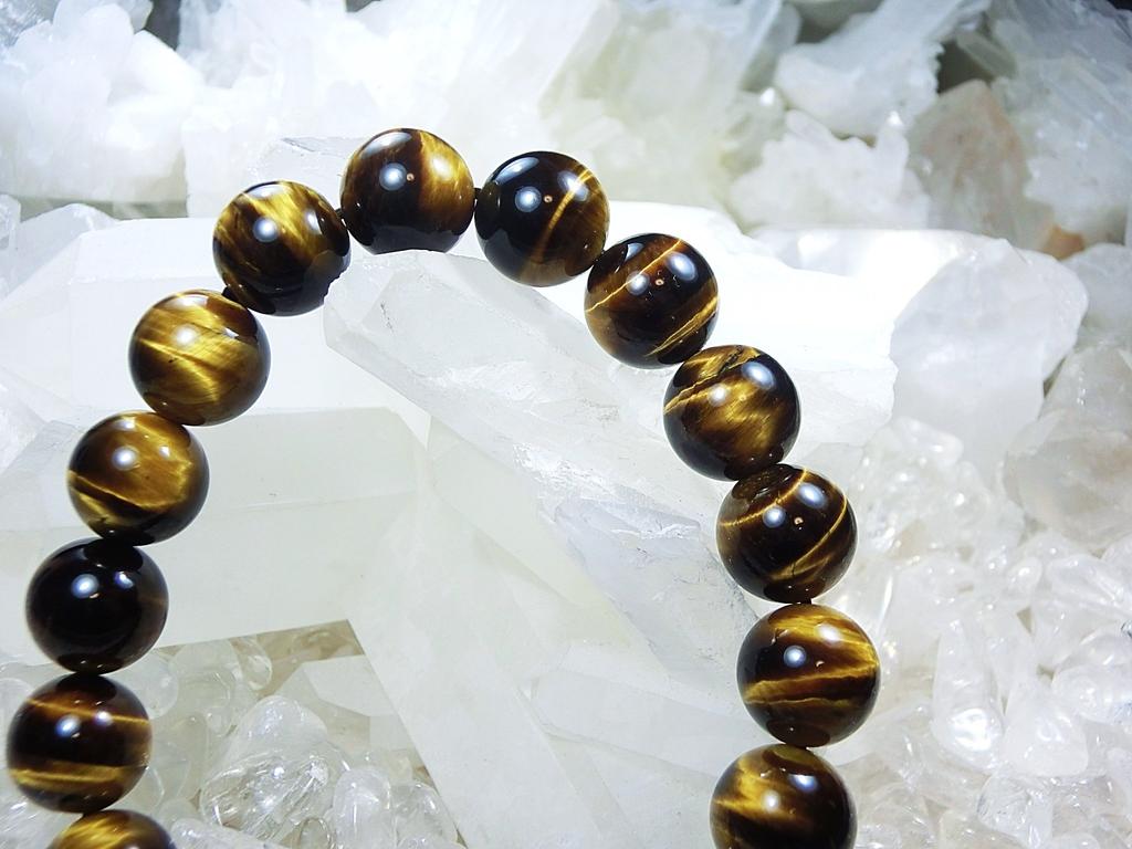 Good Eye Natural Stone Bracelet for Purifying Money Success Protection from Leaf Stone Luck [Large Tiger's Stone] [Power Men] [Pebble Quartz] <Career