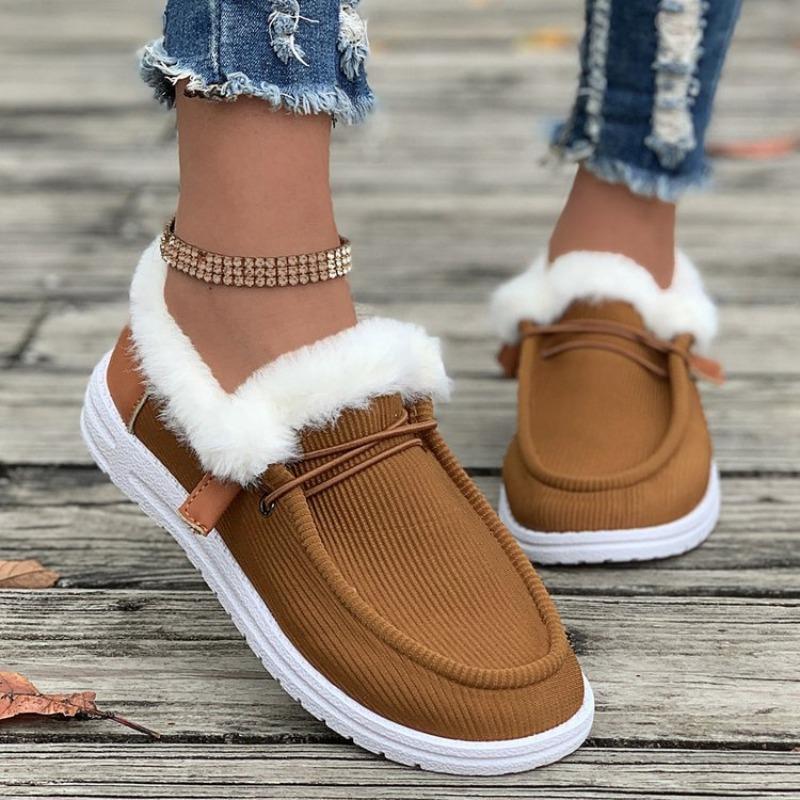 Wish Autumn and Winter Fashion Velvet Warm One Pedal Cotton Shoes Large Size Women's Shoes
