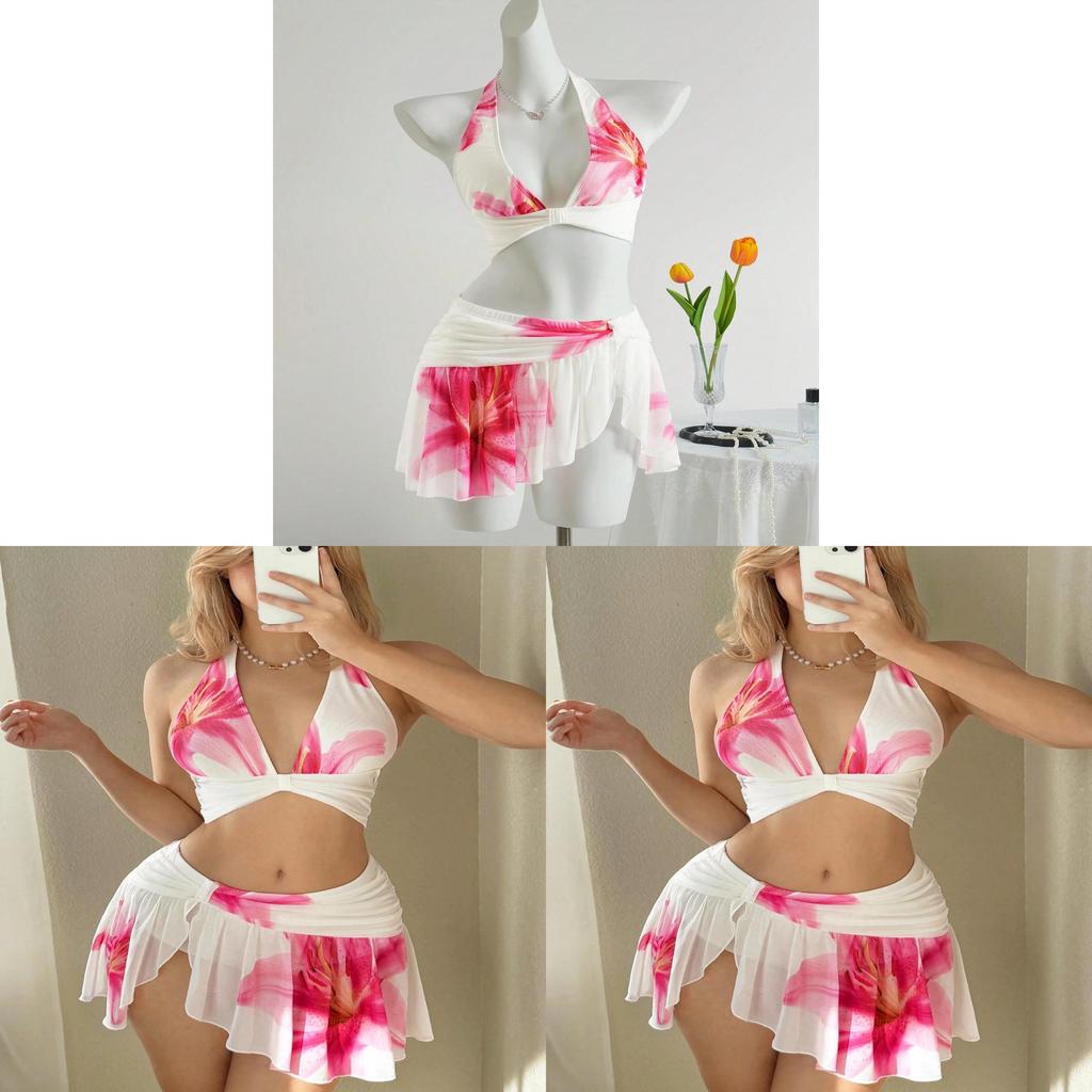 Women Polyester Swimwear Bikini Set With Sheer Mesh Inserts For Water Sports