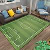 Soccer Field Pattern Carpet with White Line Design and Sports Style Theme Suitable for use as an anti-slip game mat for living room and bedroom sofas