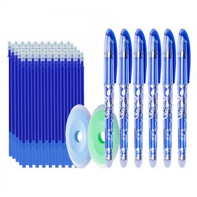 48pcs/lot Erasable Gel Pen 0.5mm Office School Erasable Pen Refills Washable Handle Colored Erasable Ink Pens Writing Stationery