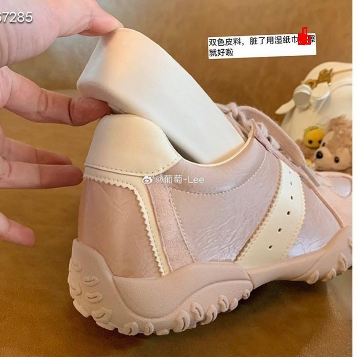 Small Exclusive~ 7cm Height Increase Casual Moral Training Shoes 2025 Spring Leather Comfortable Lace-up Ballet Dad Shoes