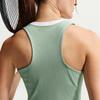 Nike Dri-Fit Ribbed Elastic Moisture-Wicking Quick-Dry Tennis Shirt Women Tops FZ6658-006