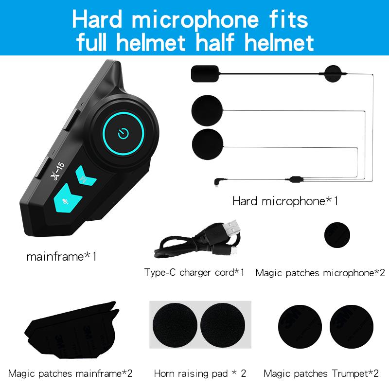 Motorcycle Helmet Headset Stereo BT 5.0 Bluetooth Wireless Helmet Headset Hands Free Call Music Motorbike Waterproof Headphone