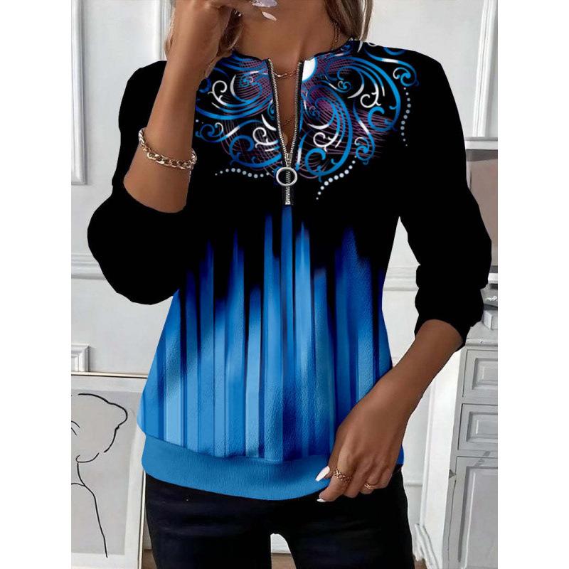 Long Sleeve Printed Raglan Sleeve Long Sleeve Women's Sweatshirt