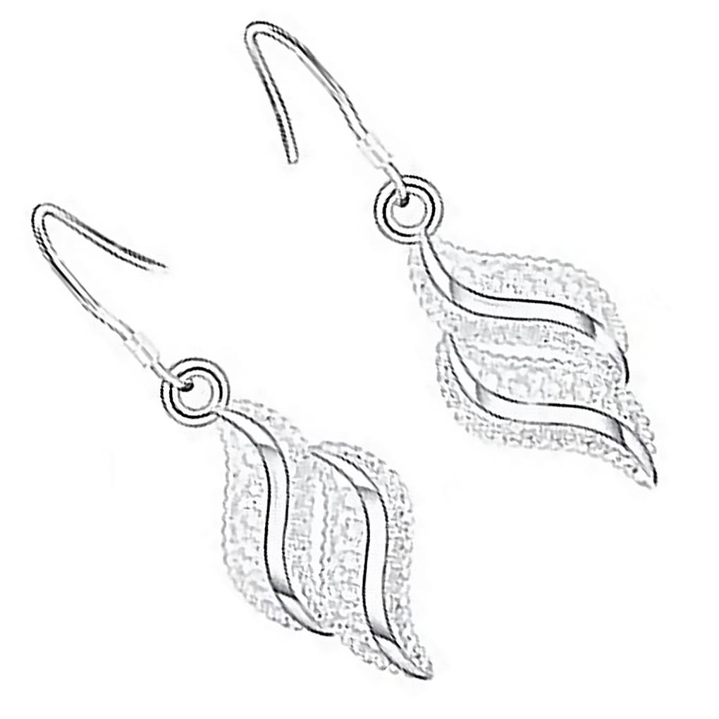 Women Silver Plated Shiny Crystal Rhinestone Waterfall Dangle Allergy Free Earring Eardrop