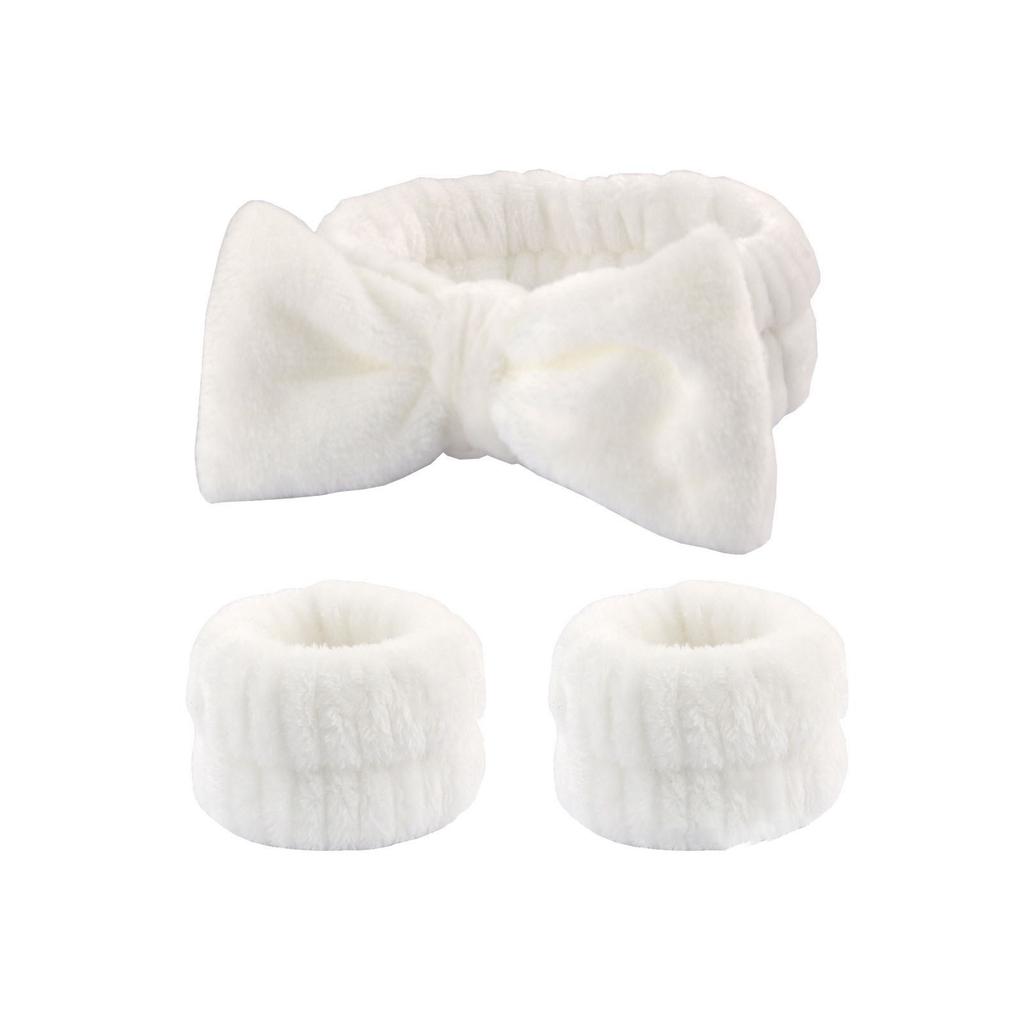 Spa Cosmetic Headband Bow Hair Band for Women Girls Makeup Washing Face Yoga Sports Fluffy Skincare Shower Head Wraps Elastic