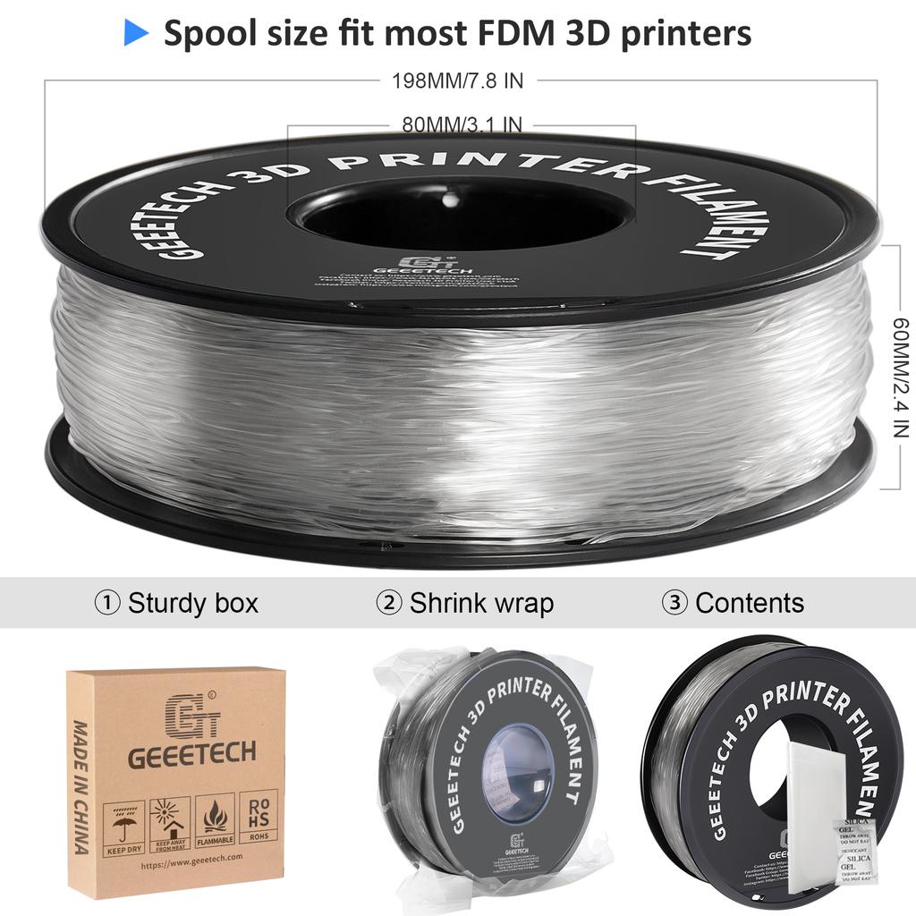 GEEETECH 1KG 1.75mm TPU Filament Flexible Material for 3D Printers Overseas Warehouse Fast Shipping