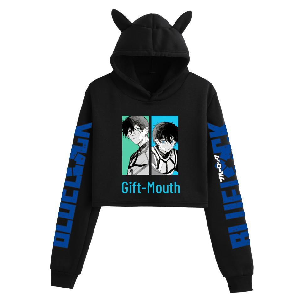 Blue Lock Printed Women's Cat Ear Hoodie