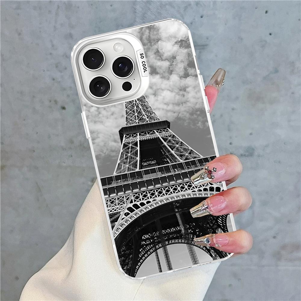 Paris Eiffel Tower Phone Case For IPhone 16 15 14 13 12 11 Pro Max X XR XSMAX 8 7 Plus Matte Shockproof Back Cover