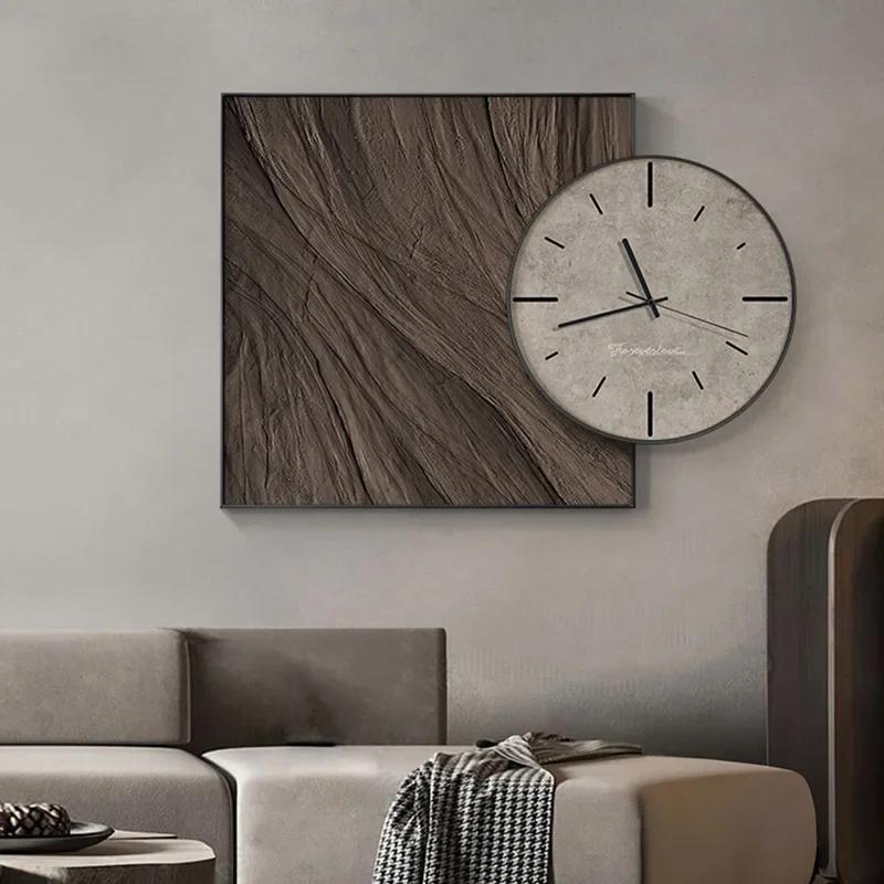 Wind Restaurant Clock Nordic Abstract Art Creative Wall Decorative Painting Retro Simple Wall Clock