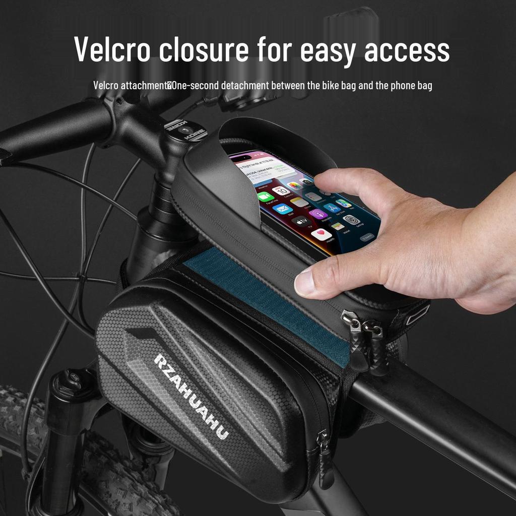 Cross-border Bicycle Front Beam Bag: Hard Shell Top Tube Handlebar Bag with Touch Screen for Phone – Mountain & Road Bike Accessory