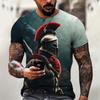 Sparta Armored Knight Pattern T Shirt For Men Retro 3D Printed Tee Summer Casual Short Sleeve Round Neck Tops Oversized T-Shirts