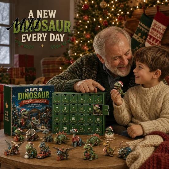 Unique Holiday Gift for Toddlers Dinosaur Advent Calendar, 24Pcs Acrylic Ornament Set with Cute Fun Surprise Toys Boys Girls Dino Figures, Christmas