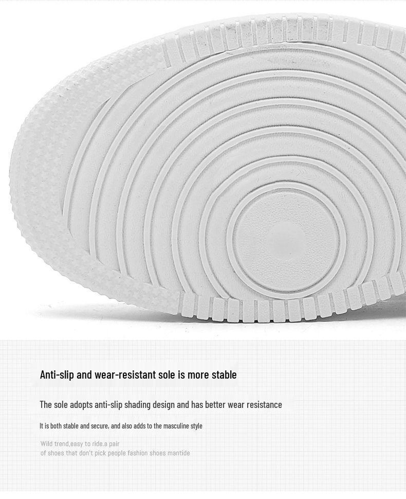 Men's Spring Breathable White Korean-Style Chunky Sneakers