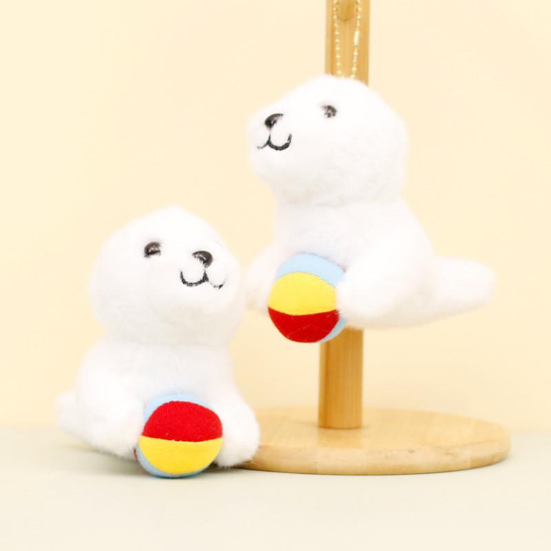 Cute Seal Plush Keychain Fluffy Toy Ultra-soft Stuffed Animal Bag Accessory