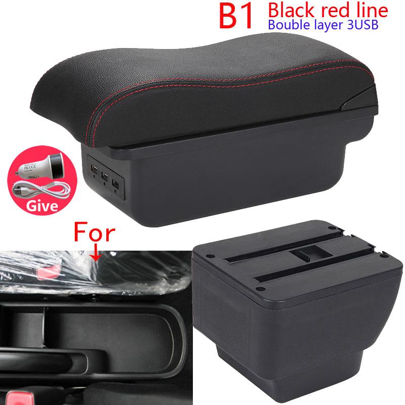 For MAZDA 2 Armrest Box For Mazda 2 Demio Car Armrest Curved Surface Leather Car Storage Box Simple Installation Interior Detail