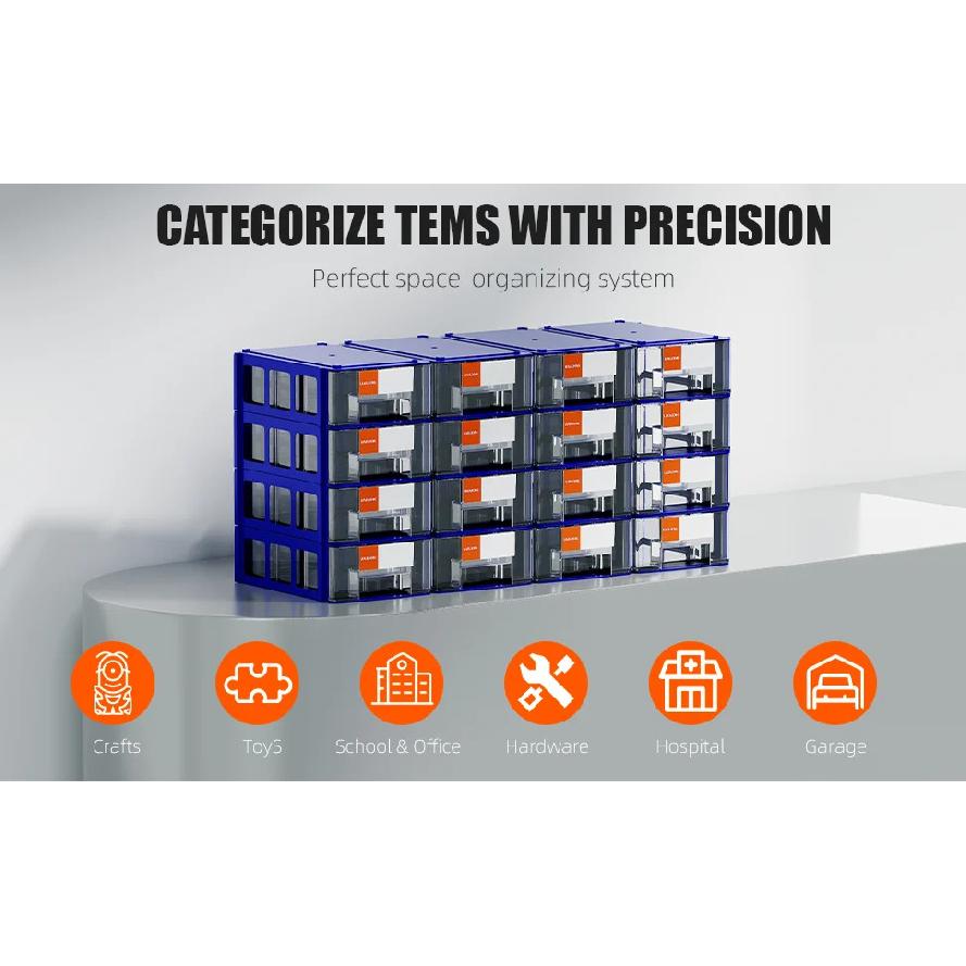8/16pcs Plastic Mini Storage Box, Stackable Small Tool Storage Bin, Screw Parts Crafts Sewing Thread Jewelry Storage Organizer