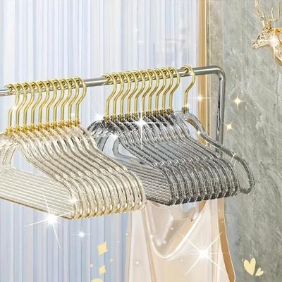 Premium Crystal Clear Plastic Hangers -  Hangers for Wardrobe Organization,Garment Storage,Smooth & Durable,Home & Apartment Use