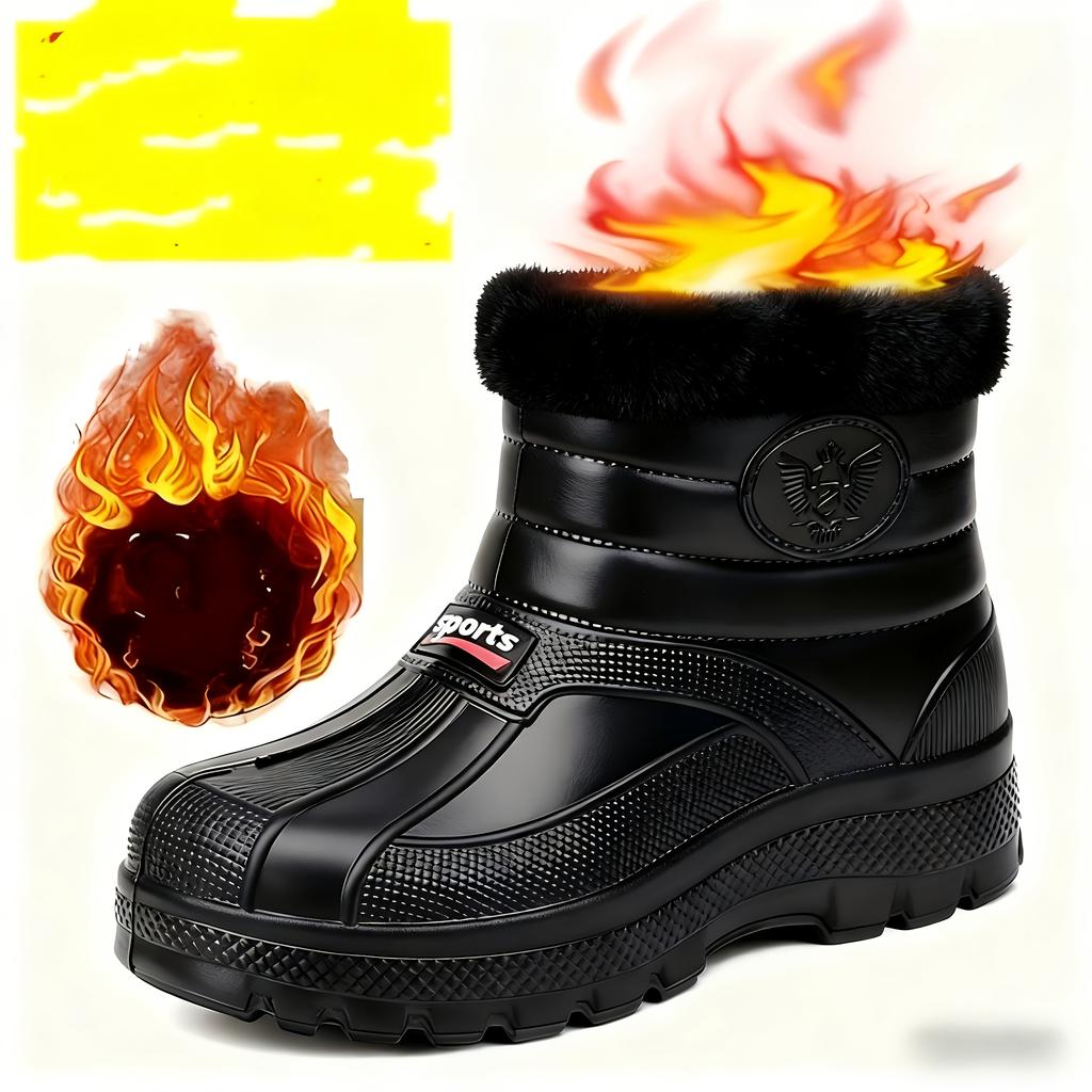 Mid-Calf Snow Boots, Outdoor Warm Boots, -Lined Thickened One-Piece Snow Boots, High Quality and Slip- Snow Boots