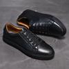 Genuine Leather Casual Men Shoes Lace Up Oxfords Brand White Shoes Fashion Men Sneakers  New Arrival  Black Men Shoes