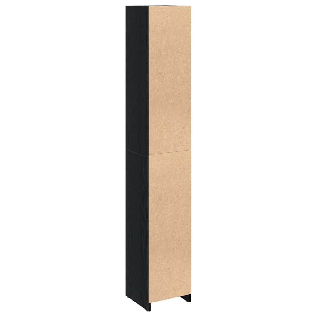 Bathroom Cabinet Black Oak Effect 30 x 30 x 183.5 cm