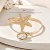 Bracciale Bangle Aperto Boho Semplice Regolabile per Braccio Superiore da Donna Stella Marina Perla Zircone Foglia Stella Luna Gioielli per Feste Ragazze