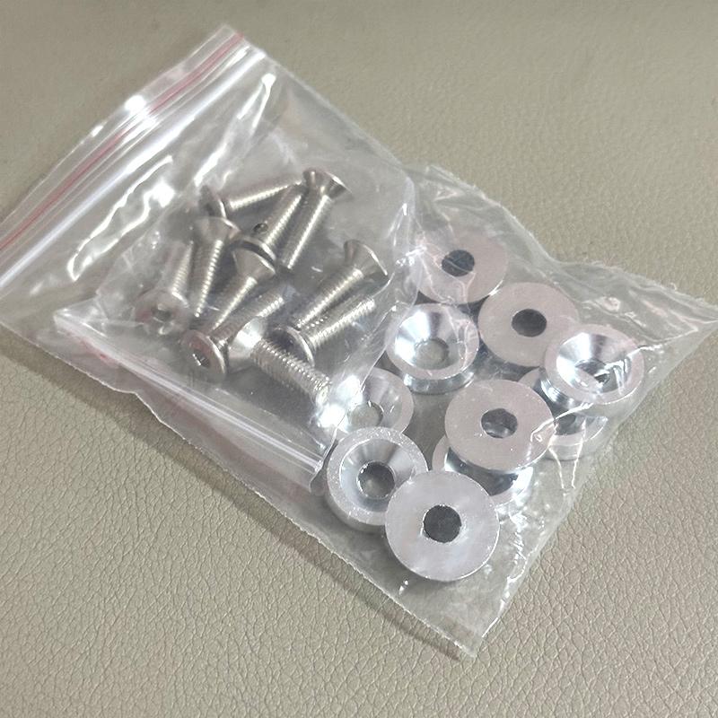 10pcs M6 Bolt Set Car Modification Gasket Screw Aluminum Fender Washers Fender Bumper Engine JDM RACING Style NO LOGO