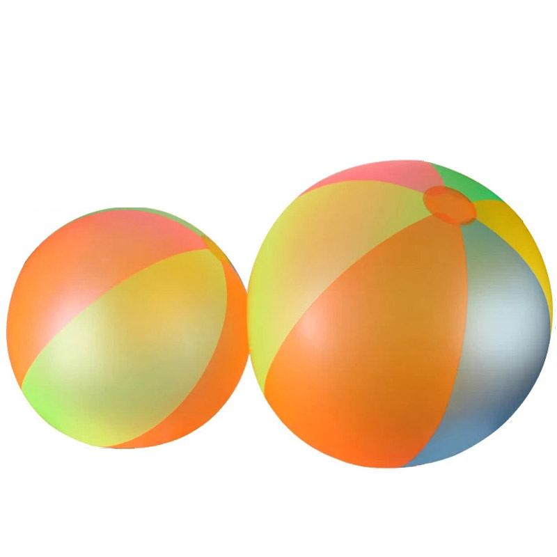 60cm Rainbow Inflatable Beach Ball - Extra Large Colorful Toy for Kids, Pool, Lawn, and Outdoor Games