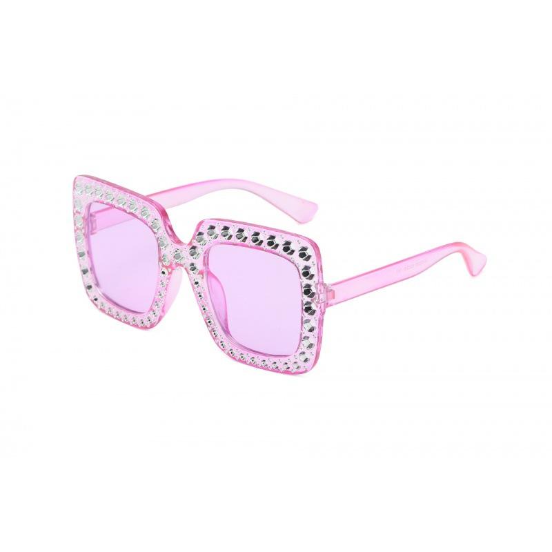 Starry Sky Sunglasses With Diamond Accents, Large Frame Glasses, Square Sunglasses, Street Style Trendy Personalized Sunglasses For Women