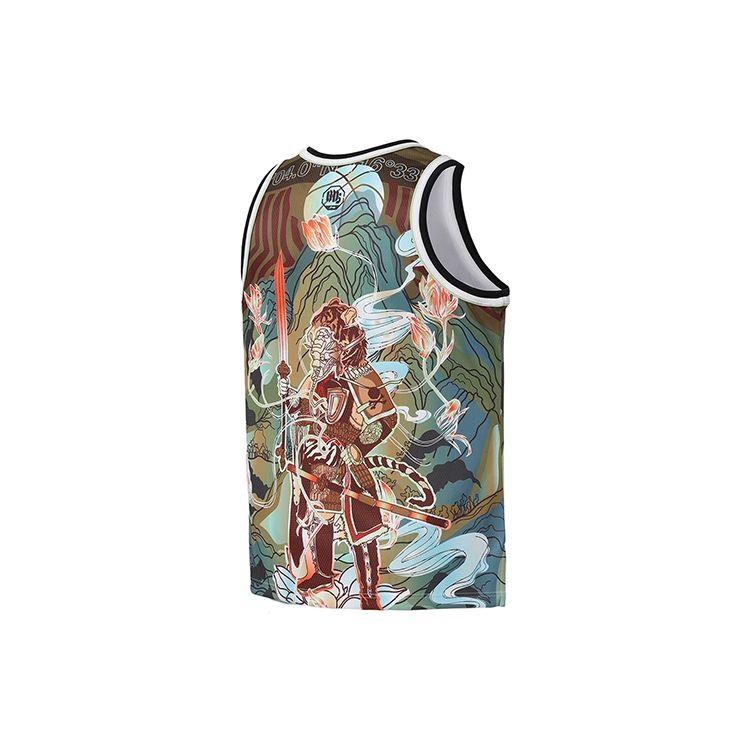 Li Ning Tiger Mountain Series Basketball Black Full Print Sleeveless Vest Men Tops AAYS005-1