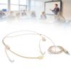 Beige 3.5mm Jack Male Screw Lock Binaural Hanging Microphone for Bodypack Transmitter
