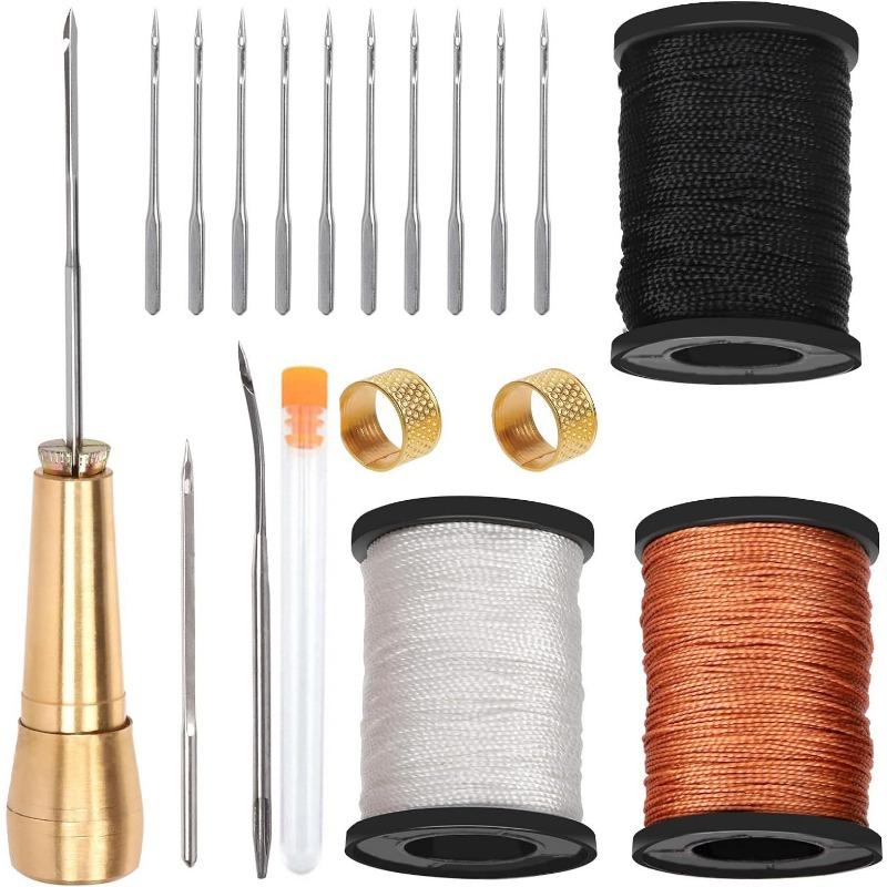 Interchangeable Copper Awl Set Solid Copper Handle Drill Eye Needle Awl Shoe Sole Repair Copper Handle Punch