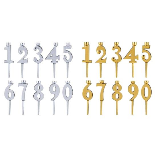 10 Pcs Reusable Number Birthday Candle Holder Set Digital Birthday Cake Candle Holder