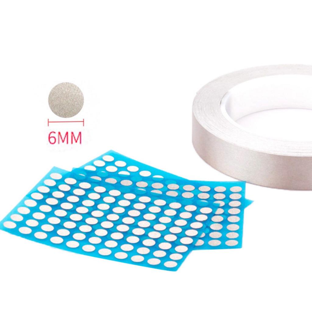 96 PEZZI 6mm Punti Adesivi Conduttivi Nastro per Riparazione Pulsanti Telecomando e Controller Nastro Impermeabile Adatto per Fissaggio Pulsanti