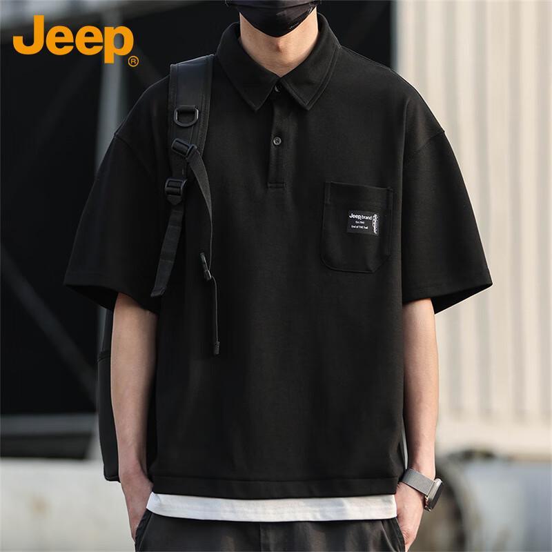JEEP Men s Summer Casual Mock 2-Piece Polo T-Shirt XL