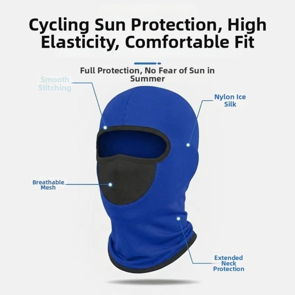 Ice Silk Sun Protection Mask Adjustable Sunscreen Full Face Cover Children Balaclava Hat  Summer