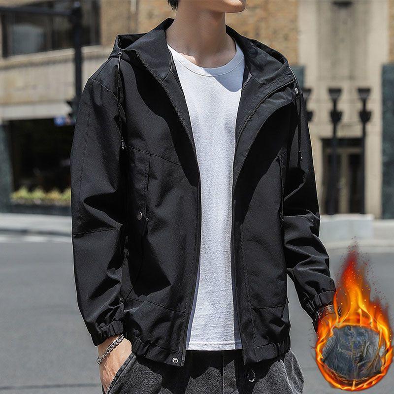 Jacket Men's Spring, Autumn and Winter New Ins Trend Hooded Casual Versatile Loose Jacket Top Clothes