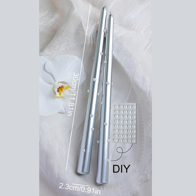 2PC DIY Pearl Pearlescent Candles Smokeless Candles Party Decoration Pearlescent Color Elegant 18/25/30cm