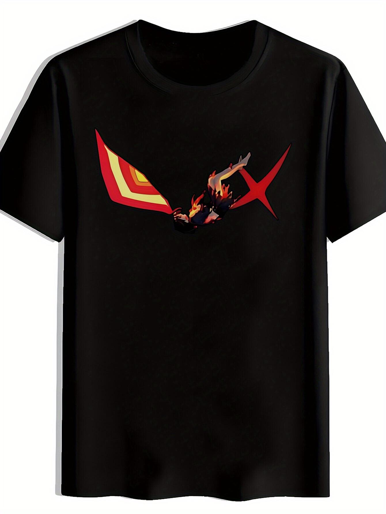

Anime Graphic T-shirt - Japanese Manga Red Wing Design Tee - Lightweight Polyester Shirt for Cosplay XL