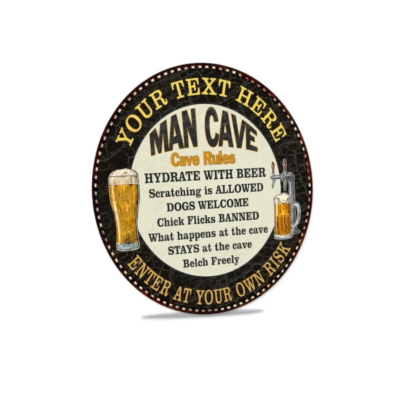 Personalized Man Cave Metal Sign Bar Pub Garage Wall Decor белый