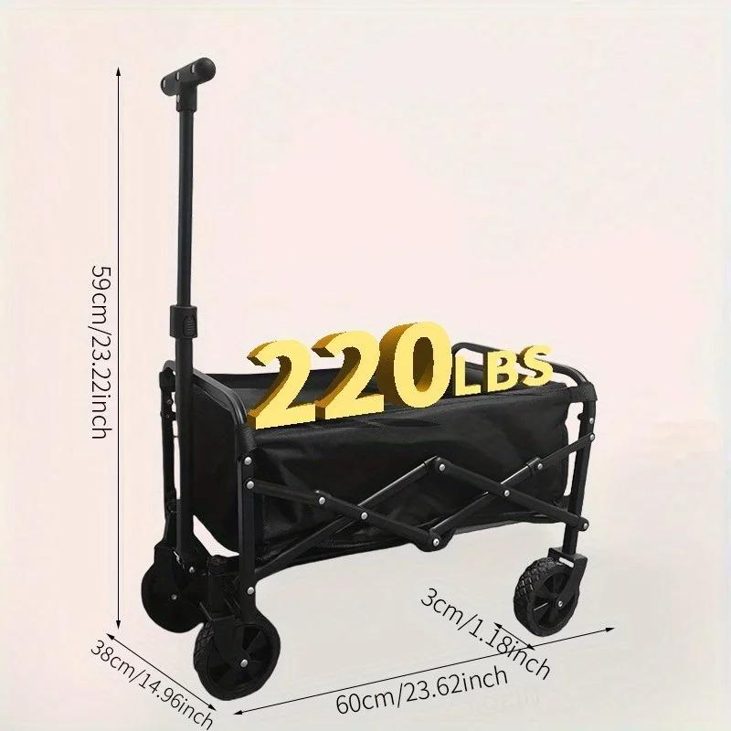 Wagon Cart Foldable Heavy Duty Utility Cart for Groceries, Sports, Gardening, Shopping Portable Folding Cart Foldable Cat