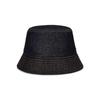 VARZAR VA Curved Denim Stitch Detail Bucket Hat Black