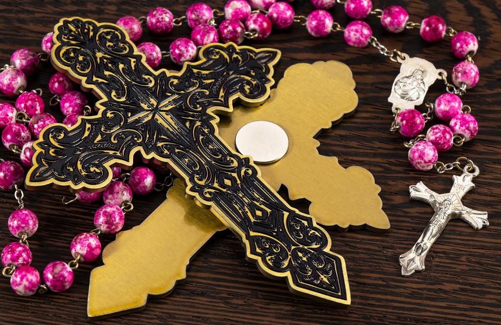 KADAX Metallkreuz Magnet Devotionalien Für den Kühlschrank