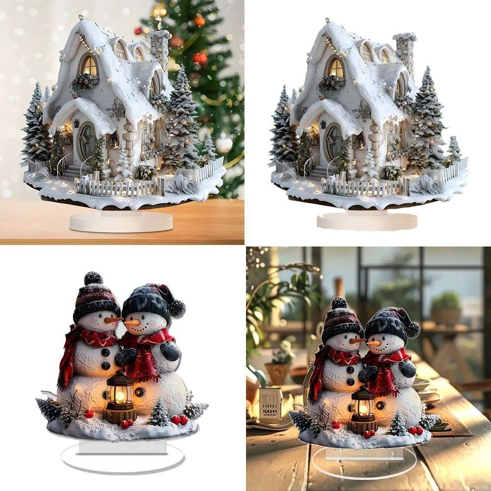 Creative Santa Claus Snowman Christmas Decoration New Year Multi-Scene Holiday Decor Xmas Table Ornament Home Office Decor