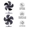 5 Flügel Schwarz Kamin Wärmegetriebener Ofenventilator Holzscheitbrenner Ecofan Leise Heim Kaminventilator Effiziente Wärme