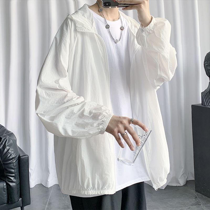 Sunscreen Jacket Men's Summer Thin Section Breathable Large Size Hooded Clothing Loose Casual Sports Sunscreen Jacket